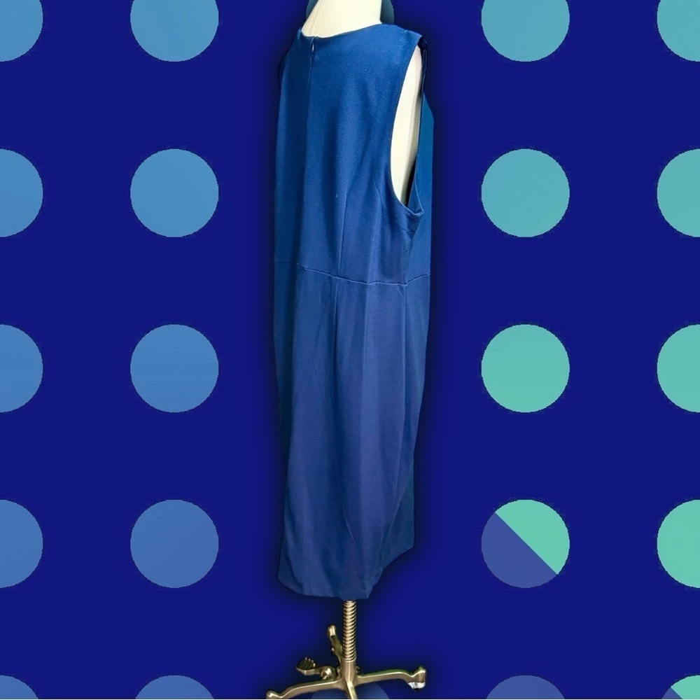 NWT Eloquii Plus Size Twisted Shoulder Sheath Dress in Navy Blue Plus Size 24 - Picture 12 of 16
